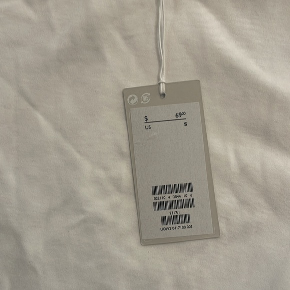 Cos White T-Shirt Dress with Linen Skirt - Picture 2 of 3